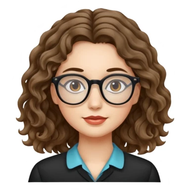 une belle personne avec beaucoup de details, des lunettes, des cheveux ondulé sticker