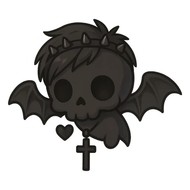 Goth black object sticker