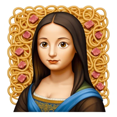 pop art monalisa SPAM meat spaghettio slop  sticker
