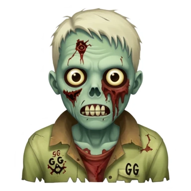 a zombie saying gg sticker