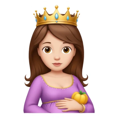 Pregnant princess with brown long hair sticker