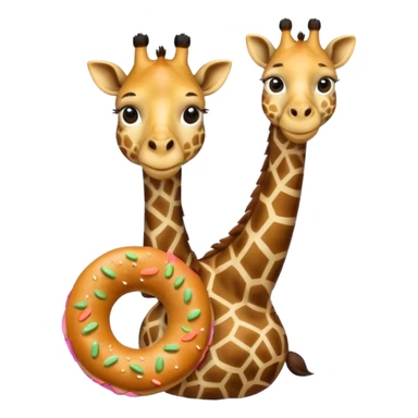 giraffe holding bagel sticker