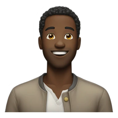 thrilled black man heart in chest sticker