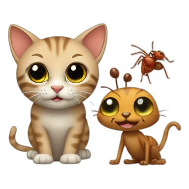 Cat and ant sticker