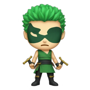 Zoro ungry with three swords sticker