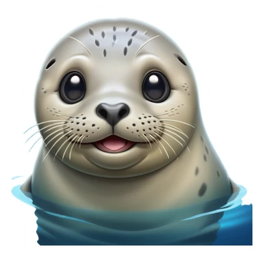 Cinematic Comical harbour seal Portrait Emoji, Head tilted dramatically with an exaggeratedly amused expression, featuring a sleek, agile body with wide, comically expressive eyes full of playful disbelief and a subtly contoured head, Simplified yet hilariously expressive features, highly detailed, glowing with a slightly sassy oceanic glow, high shine, dramatic yet playful, stylized with an air of quirky marine mischief, soft glowing outline, capturing the essence of a meme-worthy harbour seal that looks ready to side-eye its way into viral fame! sticker