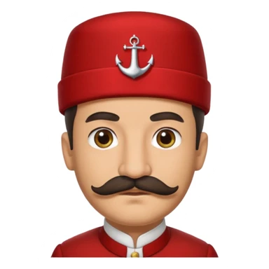 I want an emoji of a turkish man with a mustache with him wearing the traditional red thing on top of their head sticker