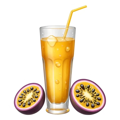 passionfruit & mango soft drink in glass sticker