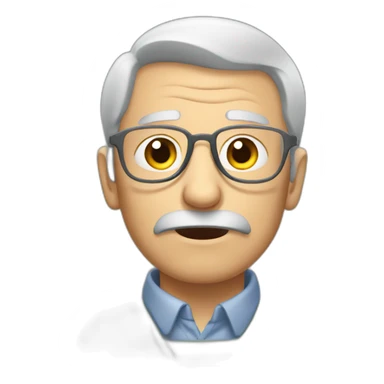 Grey hair old guy wear glass is very sad sticker
