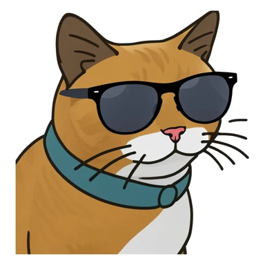 cat wearing sunglasses sticker
