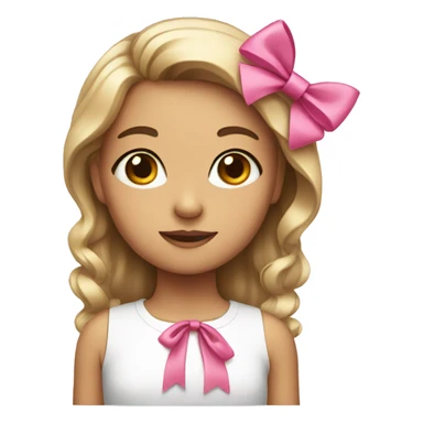 Girl with pink bow sticker