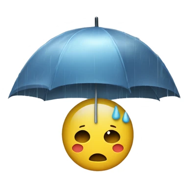 rain with sad but chill face sticker