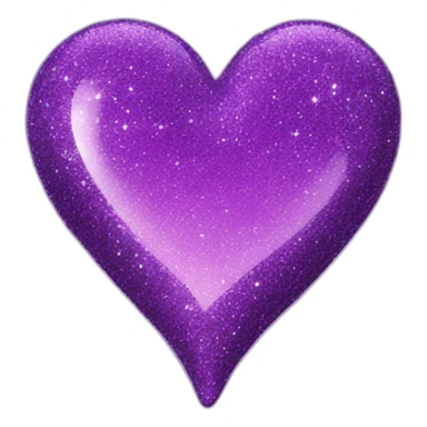 Purple glitter heart sticker