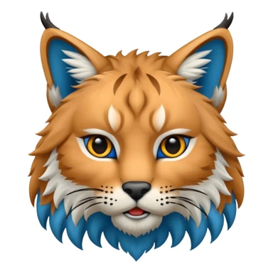 Tête de lynx : très féroce et bleu  sticker