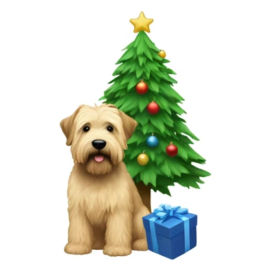 wheaten terrier and christmas tree sticker