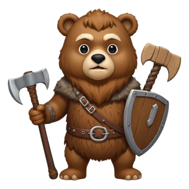 a viking bear with an axe  sticker