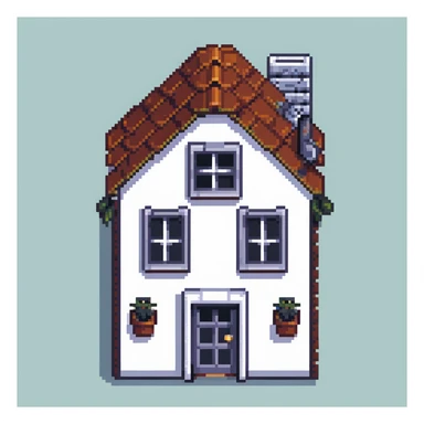 simple iconic city house building sticker