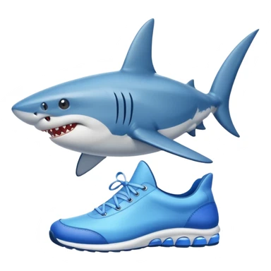 Shark with legs wearing blue shoes sticker