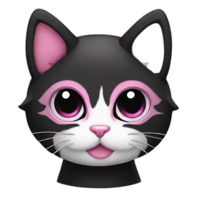 emo cat black pink sticker