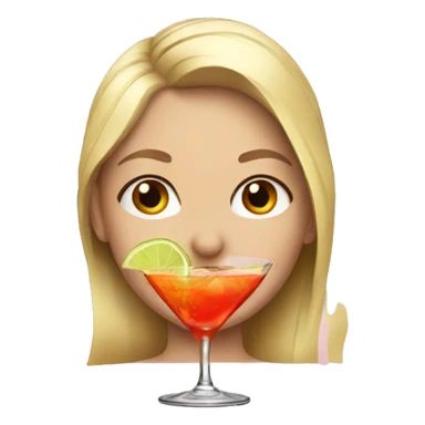 blonde girl drinking cocktail sticker