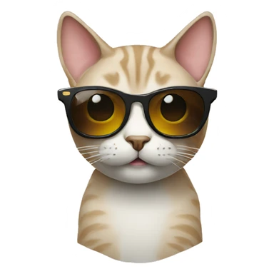 Cat with sunglasses eat gofri sticker