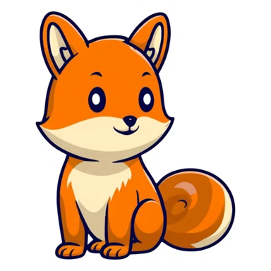 cute fox squirrel sticker