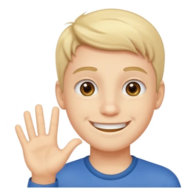 Male boy saying hi sticker
