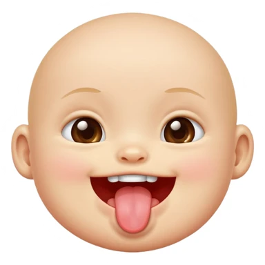 baby sticking out their tongue sticker