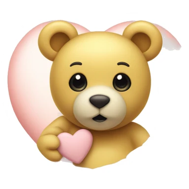 A pastel yellow heart with a cute teddy bear in the corner of the said heart sticker