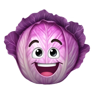 pink cabbage with happy face sticker