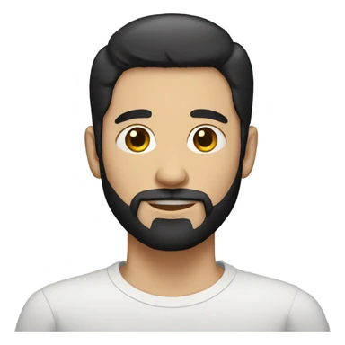 white Man with short black hair and circle beard sticker