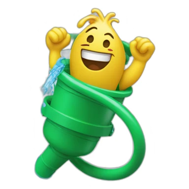 Water splashing from a gardenhose sticker