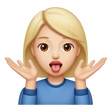 Tounge out with hands to the side sticker