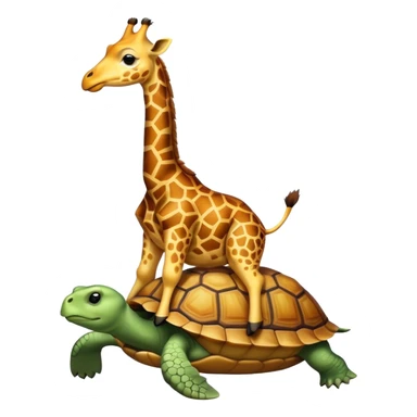 Giraffe sitting on a turtle sticker