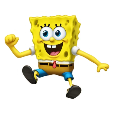 Spongebob playing in the sand  sticker