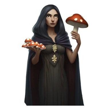 the morrigan walking in the woods with wisdom about mushrooms sticker