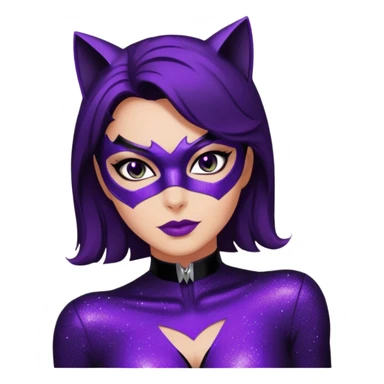 glitter purple Cat woman sexy sticker