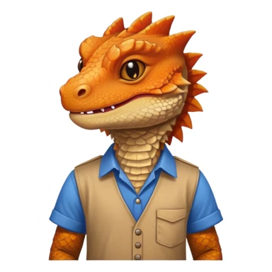 long bearded dragon with shirt sticker