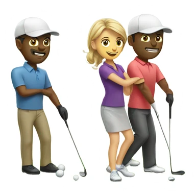 Husband and wife golfing team sticker