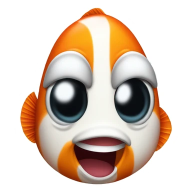 the face of a crying clownfish sticker