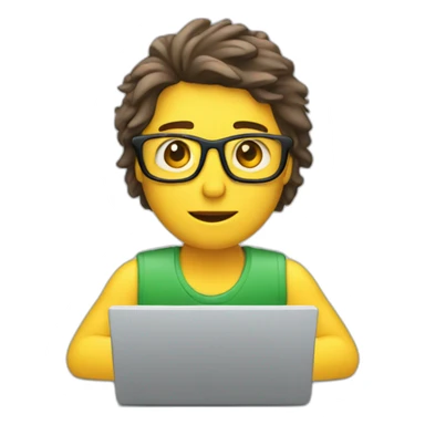 SMM specialist typing on laptop sticker