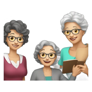 Classmates Reunion with older lady teacher sticker