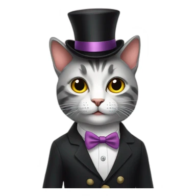 cat dressed up for a night on the town sticker