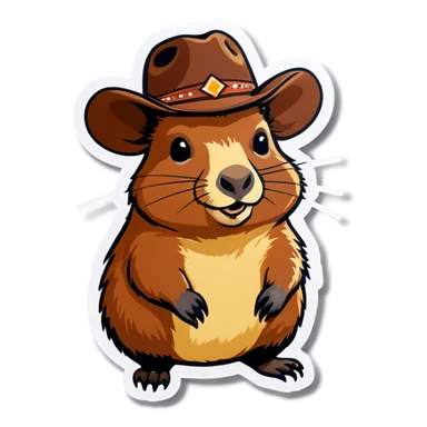 Cowboy capybara sticker