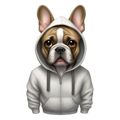 French bulldog in hoodie sticker
