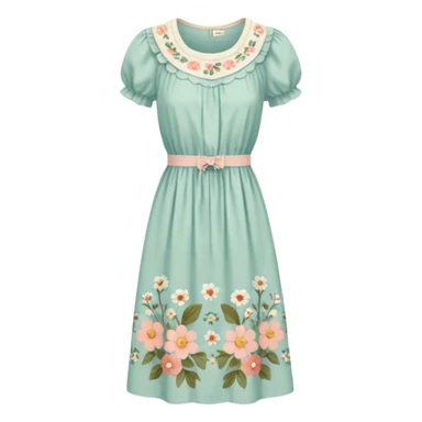 Cottagecore style ultra cute vintage material dress sticker
