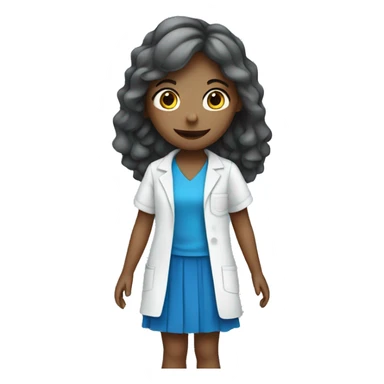 Girl doing science wearing a blue layered dress sticker