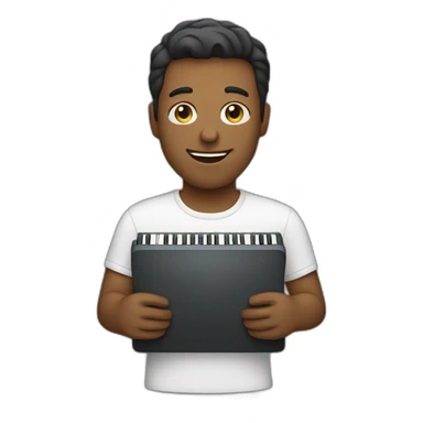 Guy holding keyboard sticker