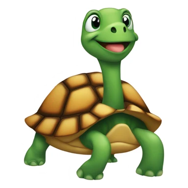 Turtle with heart shaped emoji eyes sticker