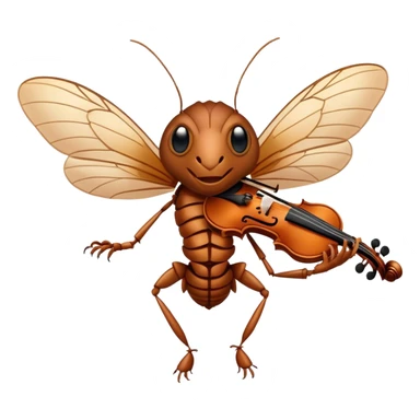 cicada playing violon  sticker